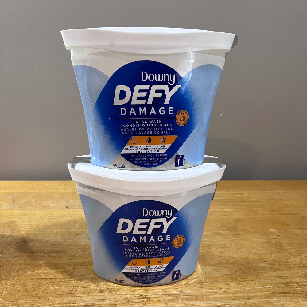 Downy Defy Damage Total-Wash Conditioning Beads Unscented 19.5oz 2 Tubs